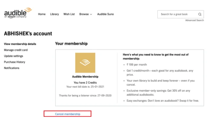 Amazon Audible Membership